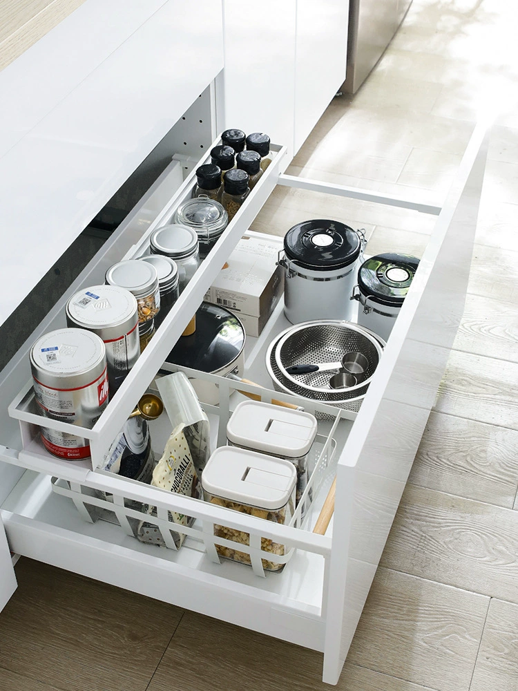 06ym Kitchen Cabinet Inner drawer Sub -frame Extraction Pumping Deep drawer upper and lower partitioned partition tableware storage