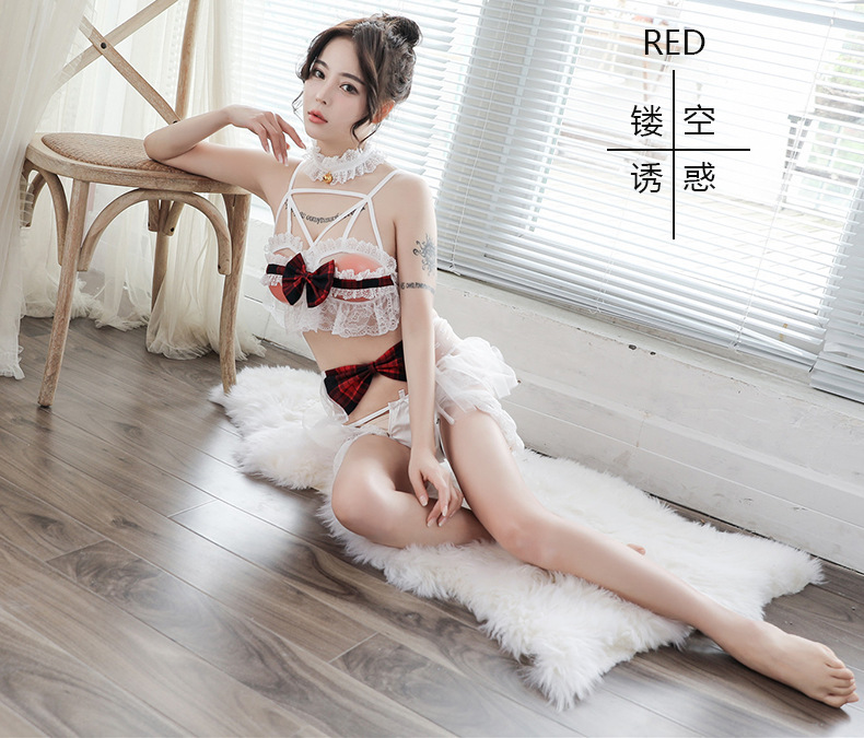 Devil Role Play Lingerie Set with Collar, Top, Skirt and Panties — detail image 14
