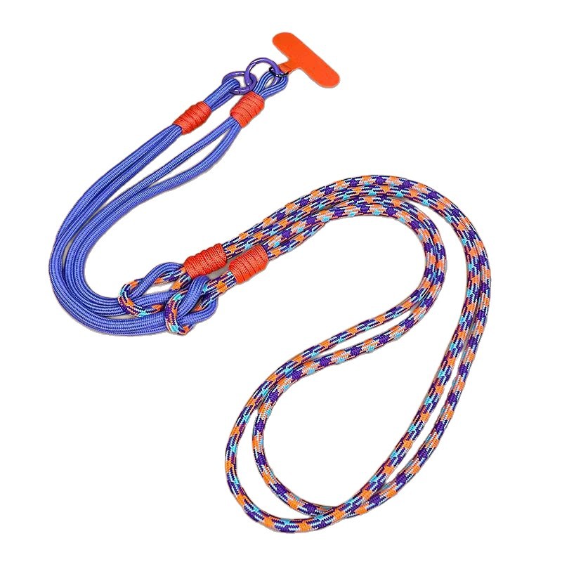 Versión coreana de la muñeca de cuello colgante de mensajero desmontable cordón de teléfono móvil de tres usos costura tejida cuerda resistente anti-pérdida colgante de dibujos animados
