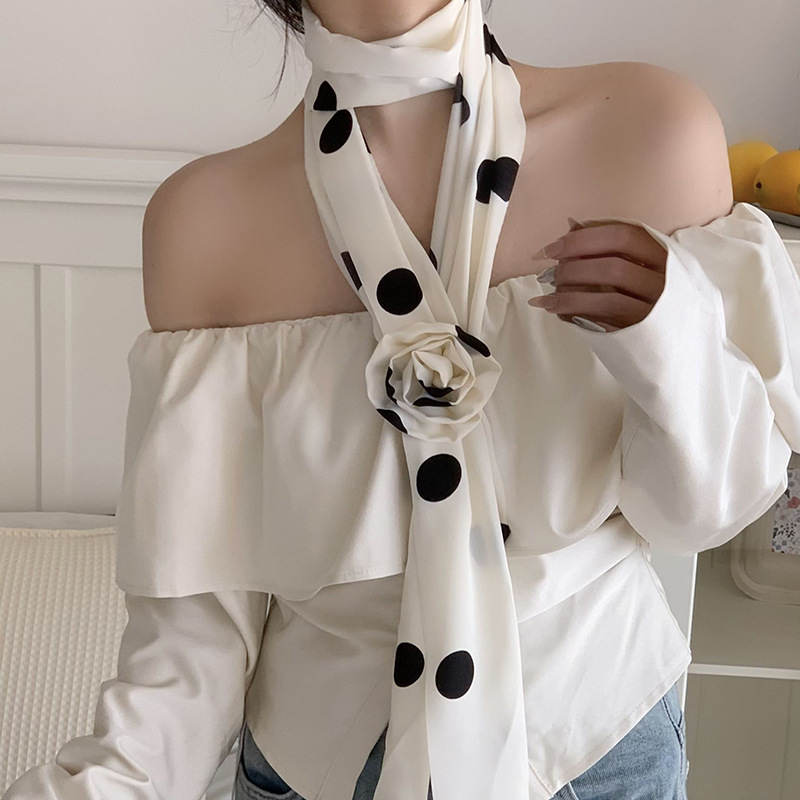 Bufandas de seda de alta calidad primavera nueva delgada ropa coreana accesorios multifuncional bufandas de rosa bufandas cinturón