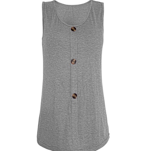 2024 Europe and America cross-border Amazon independent station TEMU summer new round neck button casual plain color small vest 