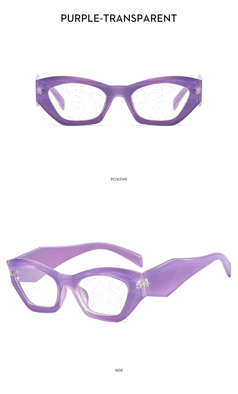 Solid Color Pattern Women'S Gender Fashion Style Purple, Black Color Fashion Solid Color Ac UV400 Protection Polygon Full Frame Women's Sunglasses