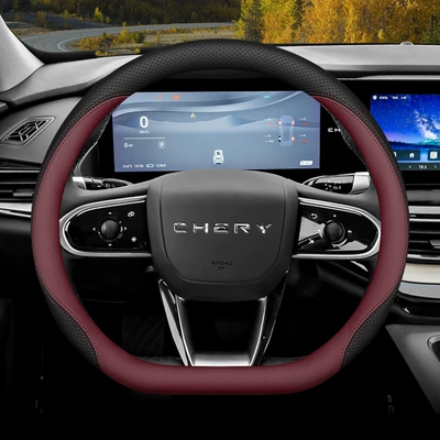 Steering wheel cover Wheel Cover 25 Interior - black-burgundy-set-style-ultra-thin-model-other