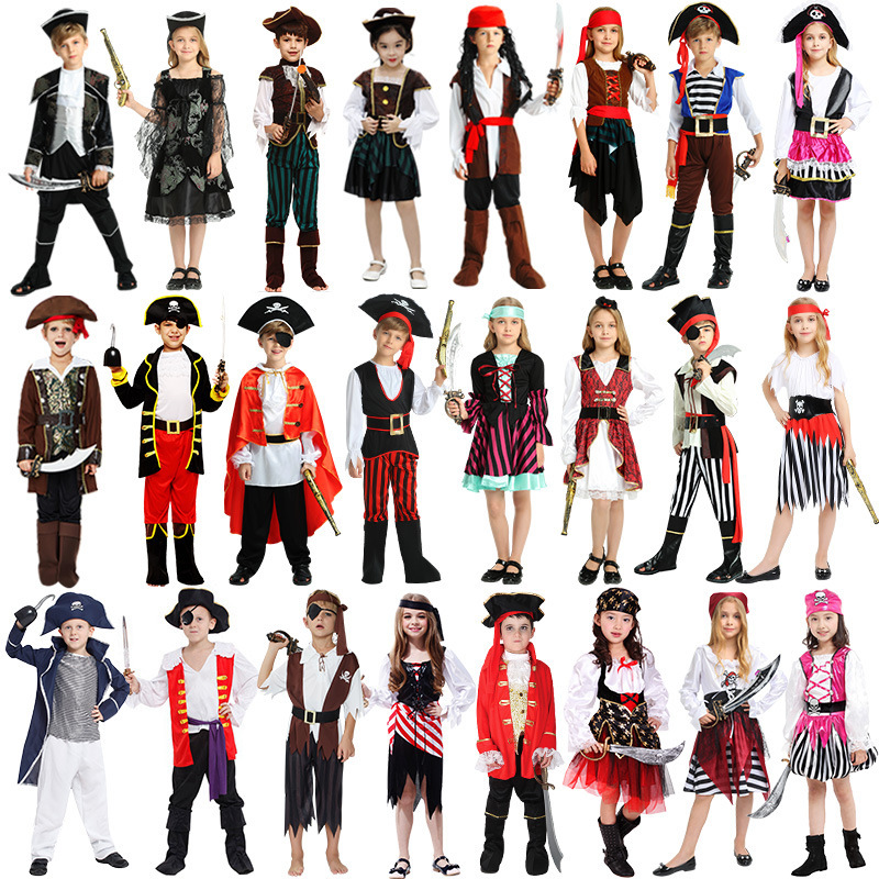 Disfraces de Halloween Piratas del Caribe Cosplay Niños Piratas Disfraces Capitán Jack Disfraces de Show