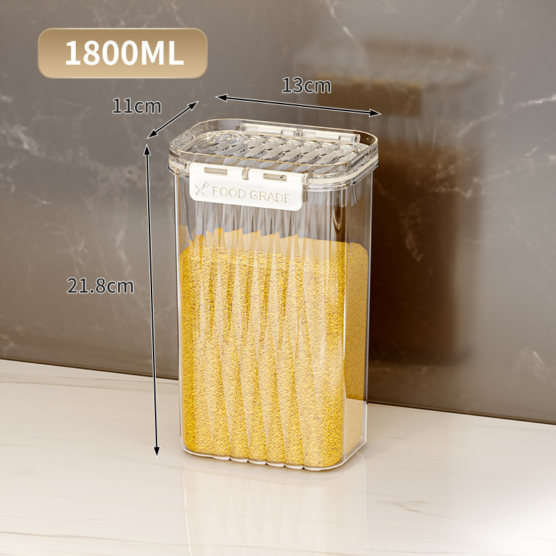 密封缶、穀物、食品グレードの素材、透明プラスチック缶、キッチン収納ボックス、乾物茶保存缶|undefined