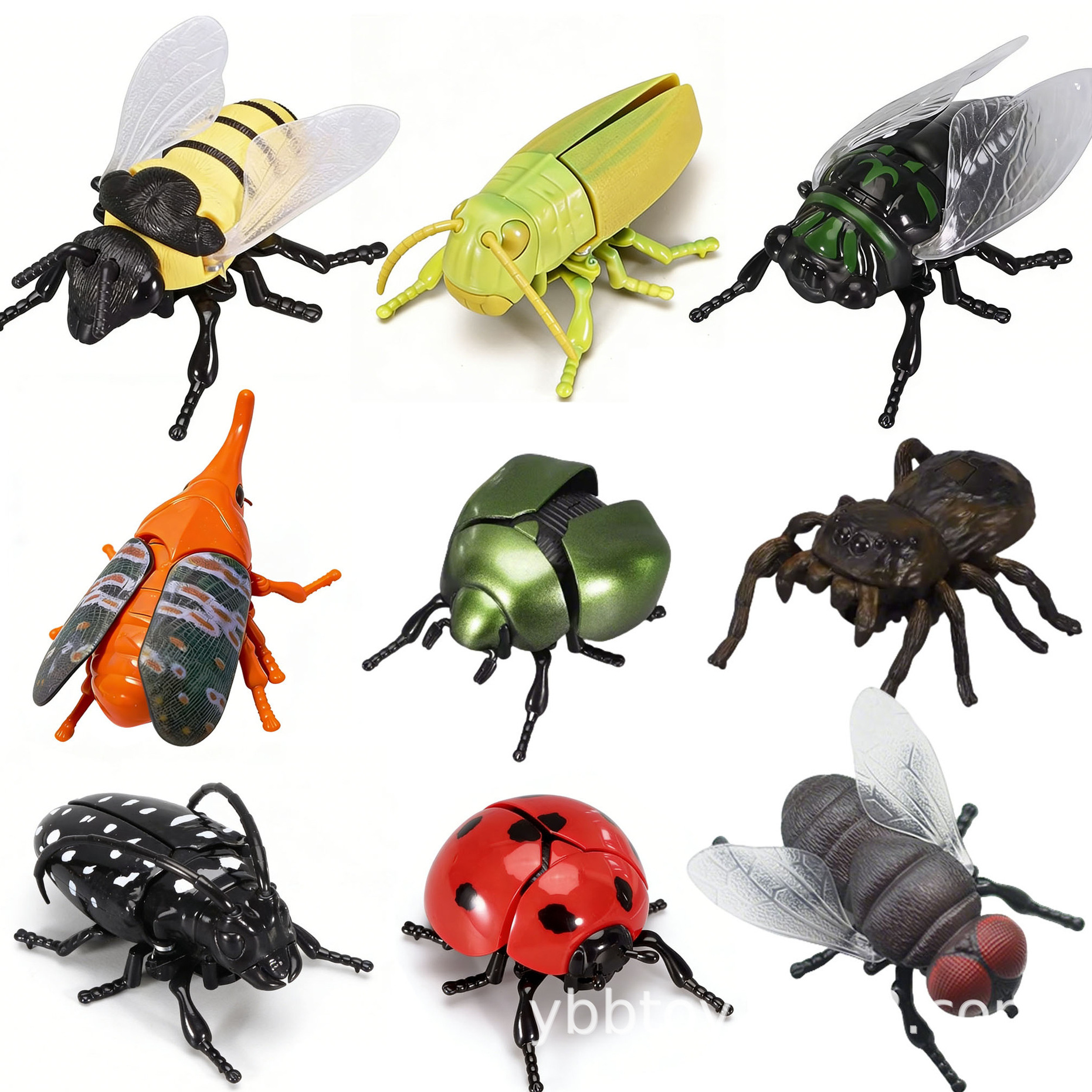 Wind-Up Insect Children's Crawling Cicada Toy Model, Realistic Simulation of Cicadas, Cockroaches, Wind-Up Beetles, Seven-Spotted Ladybugs