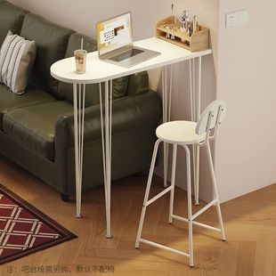 Bar Table Cream Style Living Room Partition Table Balcony Leisure Small Bar Long Table Small Apartment Standing High Leg Table and Chairs