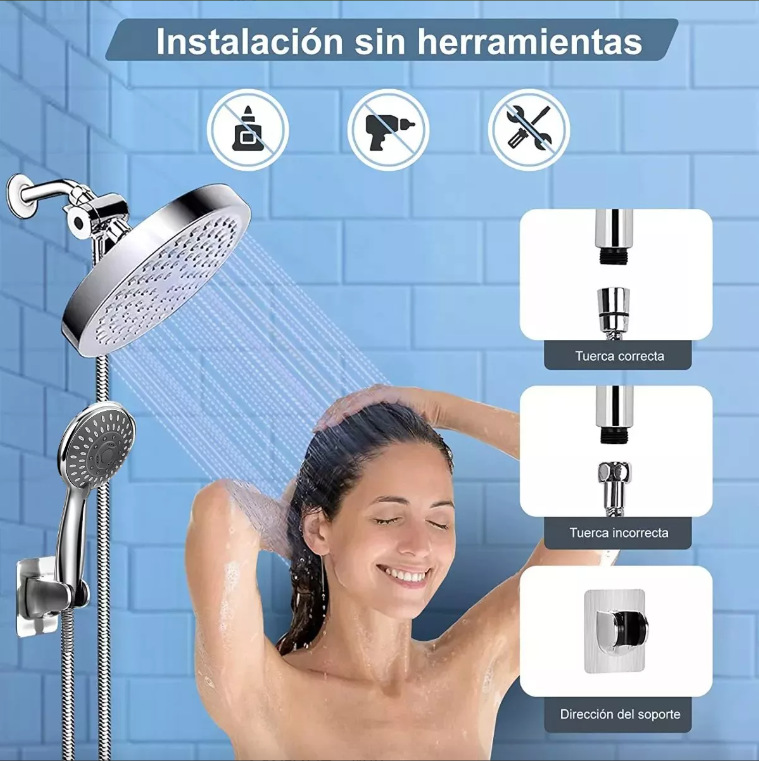Cross-border exclusive shower set, 6-8 inch pressurized ABS shower top spray, 3-function handheld shower head undefined