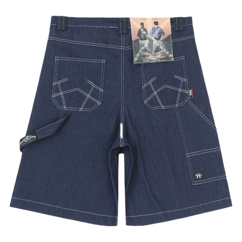 Американские Мужские Винтажные широкие прямые джинсы в стиле ретро в стиле хип-хоп выше колена оригинального цвета West Coast Bandit