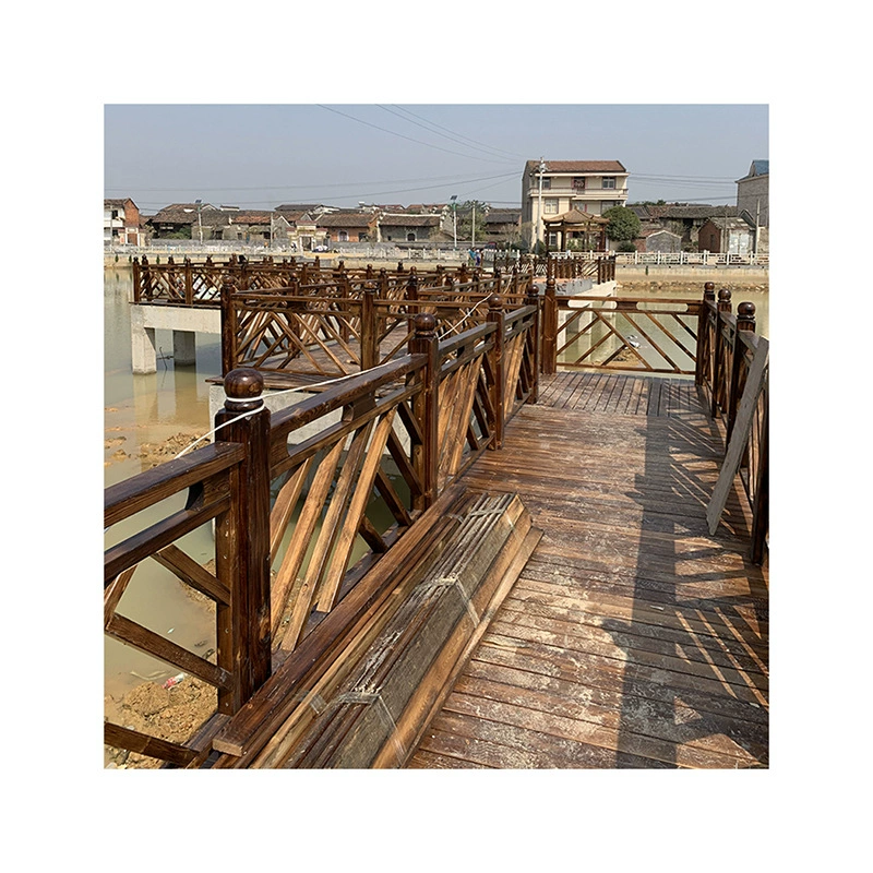 Ландшафтная настил деревянный мостик забор сад коридор перила на открытом воздухе имитация дерева подлокотник антикоррозийное дерево доска