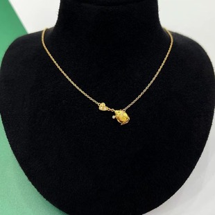 0.102ct18K gold yellow diamond boutique necklace. Clarity vs Fashion Exquisite Diamond Necklace Women's First Jewelry