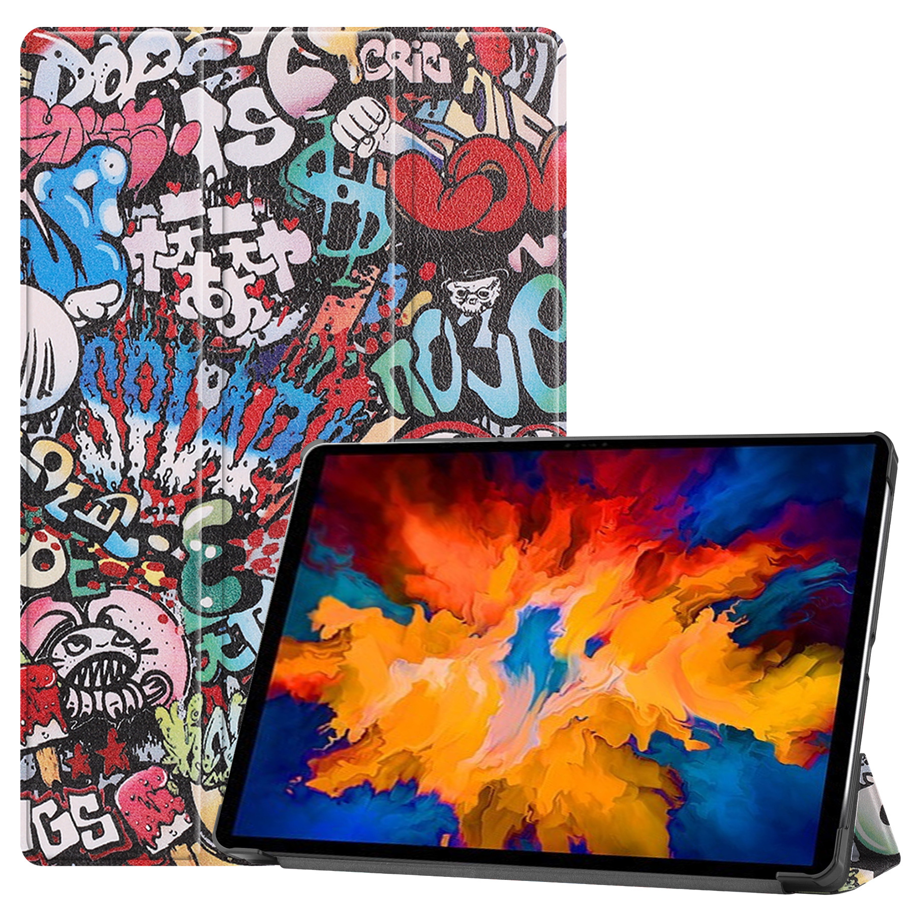 For Lenovo small new pad TB-J706F Tab P11 pro tri-fold Caster flat protective cover