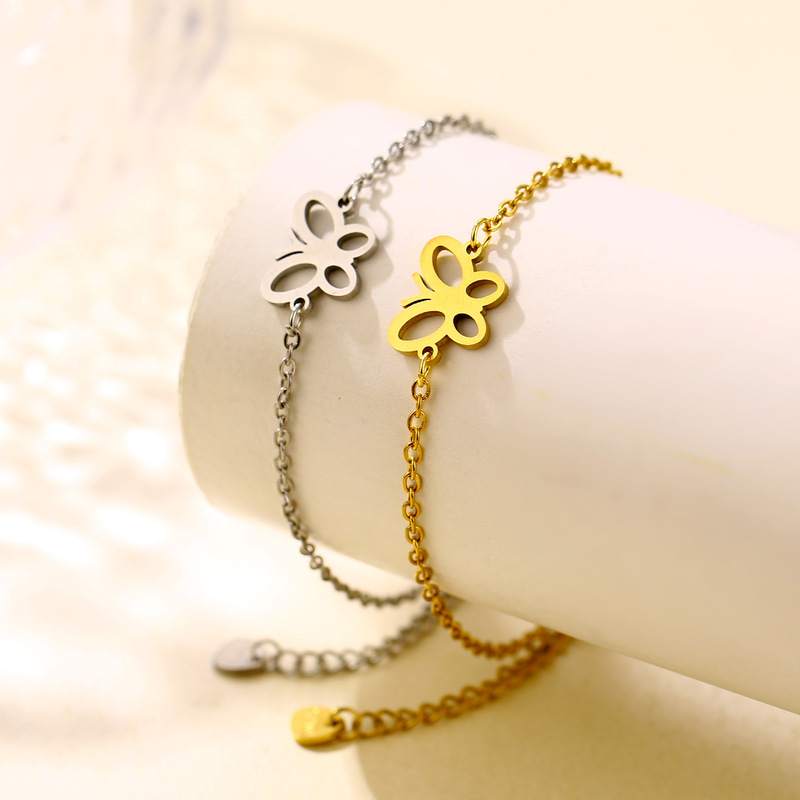 Mexico's New Stainless Steel Hollow Butterfly Bracelet Bohemian Style Fashion Simple Bracelet Wholesale Mexico's New Stainless Steel Hollow Butterfly Bracelet Bohemian Style Fashion Simple Bracelet Wholesale