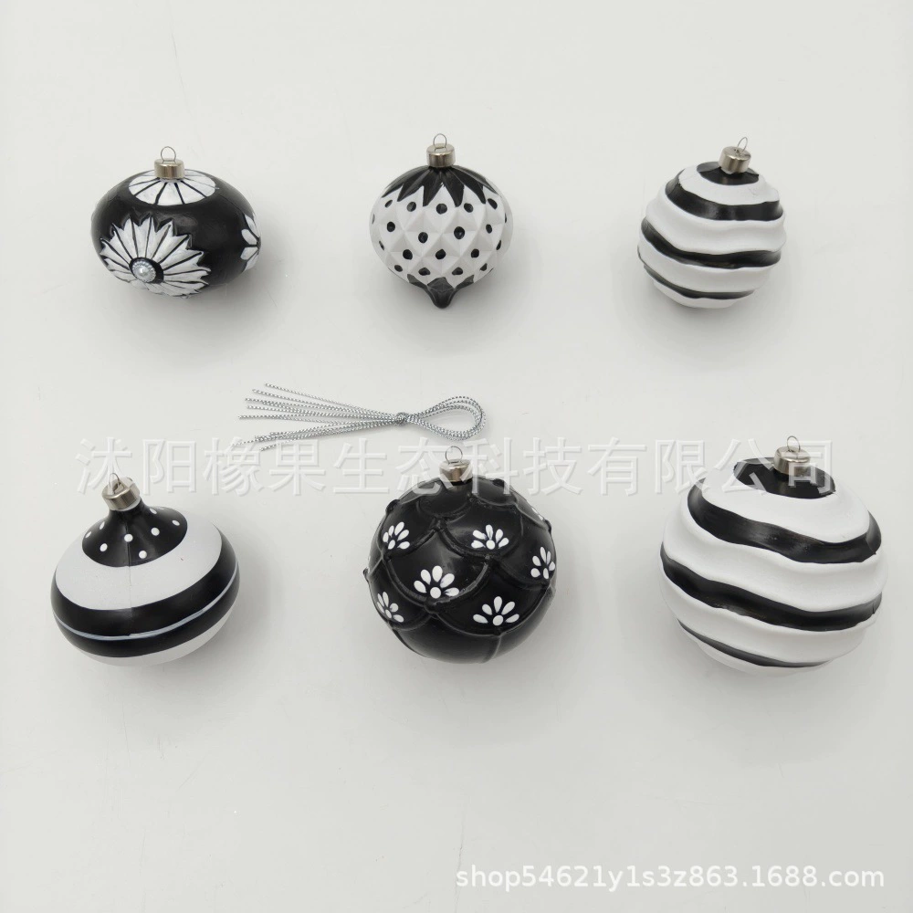 Рождественская черно-белая тема рисования, украшение для выдувного формования (6 стилей), праздничные украшения