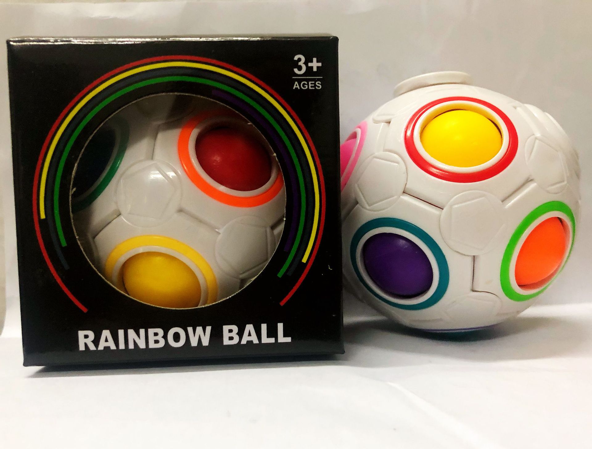 1888-8#白色陀螺彩虹球