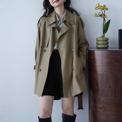 上新百搭2025新款高级感风衣女英伦小个子chic中长款外套休闲春秋