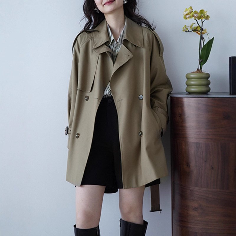 上新百搭2025新款高级感风衣女英伦小个子chic中长款外套休闲春秋|undefined