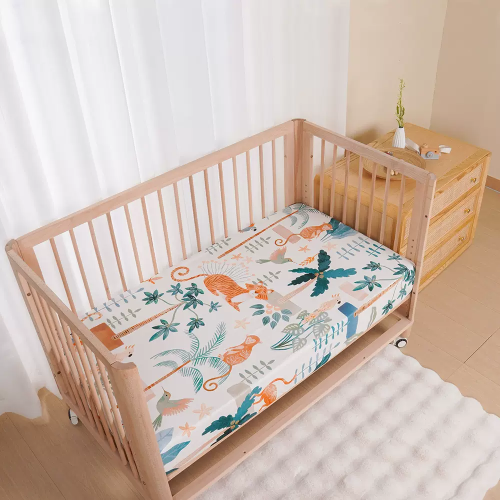 批发跨境亚马逊婴儿床笠宝宝床单件全棉汗布母婴用品床套床罩卡通