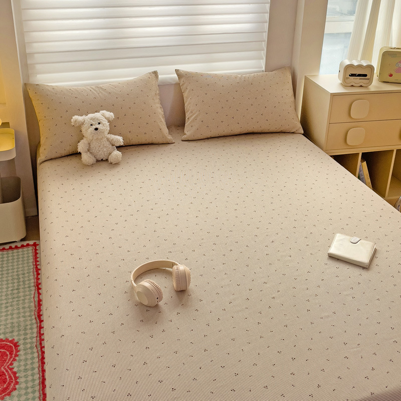 Sábanas a cuadros de algodón puro pieza individual 100 cama individual de algodón funda de almohada para dormitorio infantil traje de tres piezas