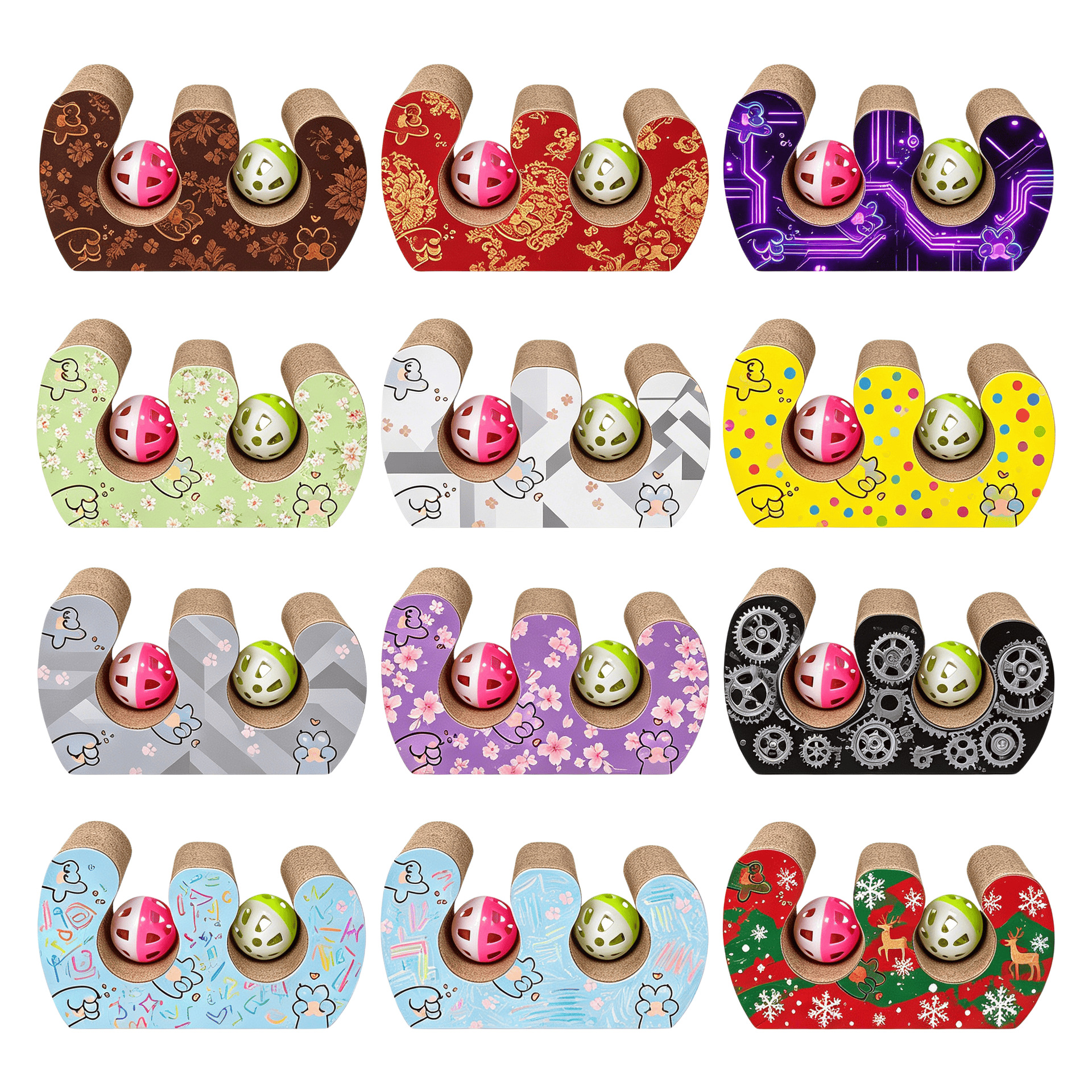 Órgano para gatos Juguetes para gatos con campana auto-hi para aliviar el aburrimiento Nido de gatos Garras de molienda para gatos Juguetes para gatos resistentes a agarrar papel corrugado