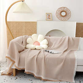 RP4T批发棉线针织沙发盖布全盖简约通用坐垫单人沙发双面沙发巾加