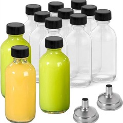 卸売りスポット透明ガラスボストンボトル60mlジュースボトル入浴分注ボトル漏斗500ml石鹸ディスペンサー