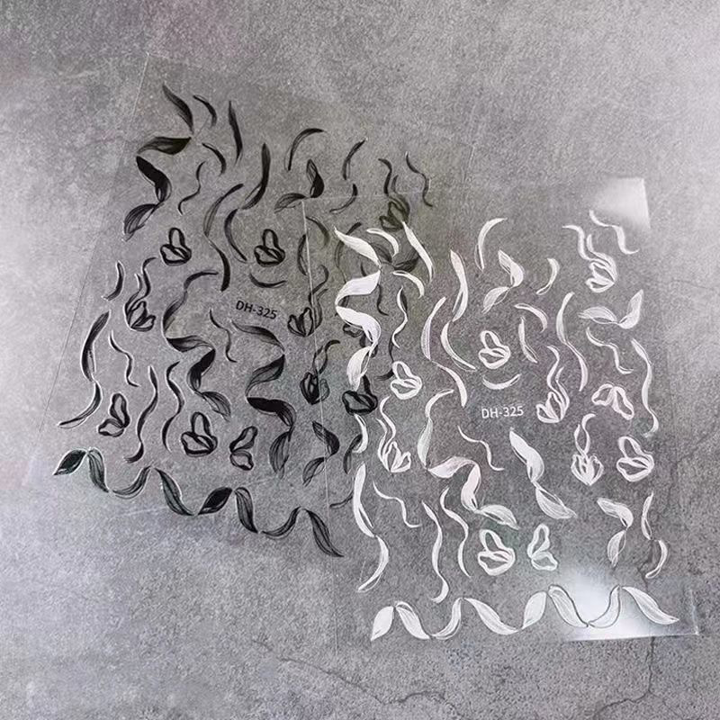 T351-Smoke Ribbon Nail Patch 1 Black Black