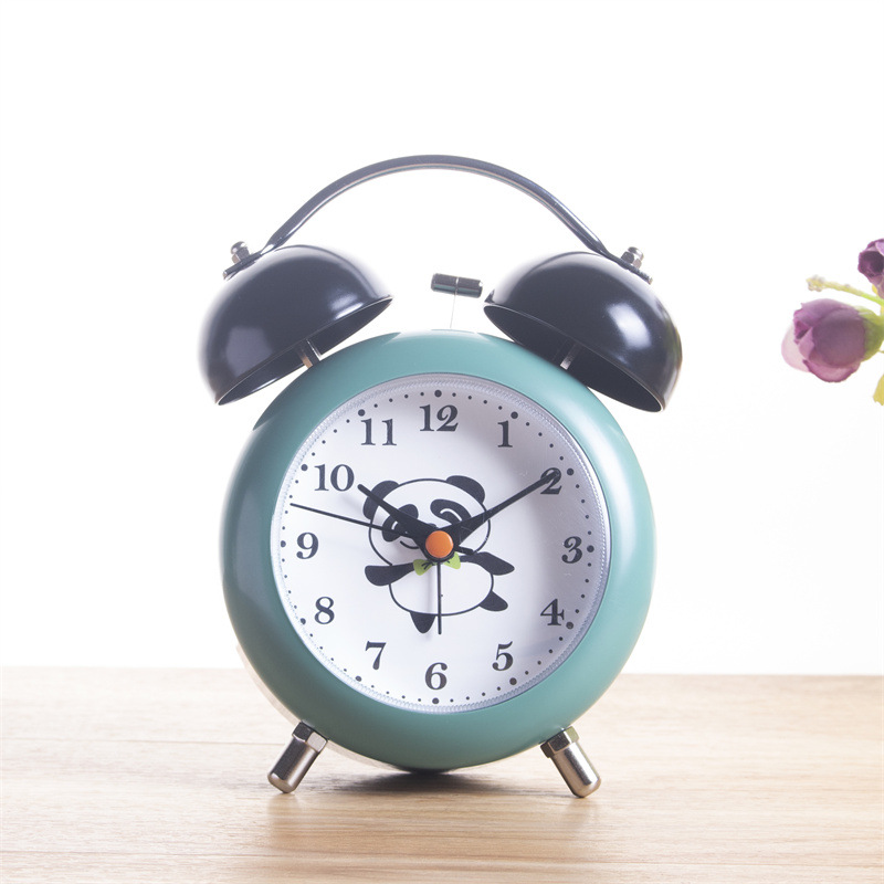 Reloj de timbre para el hogar de escritorio en forma de tambor Reloj despertador de escritorio creativo F18 para estudiantes silenciosos Relojes luminosos junto a la cama al por mayor