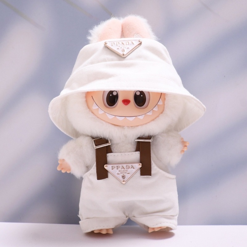 拉布布娃衣labubu现货一代二代三代挂件拉布布帽子背带裤套装批发|undefined