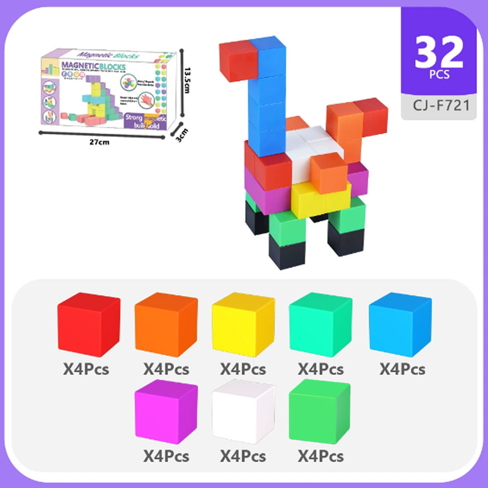 Cubo magnético personalizado rompecabezas juguetes magnéticos bloques de construcción geométricos 25mm cubo hexagonal magnetismo adsorción cuadrado image 7