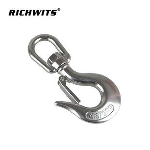 304 316 Loop Rotating Cargo Hook Lifting Hook Safety Cargo Hook Spring Hook Lifting Hook Stainless