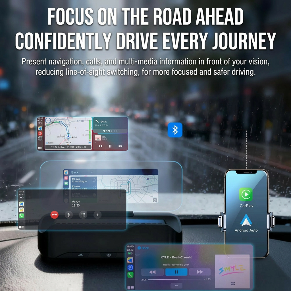 HUD Head-Up Display V3SE, foldable car-mounted display, portable high-definition head-up display V3SE