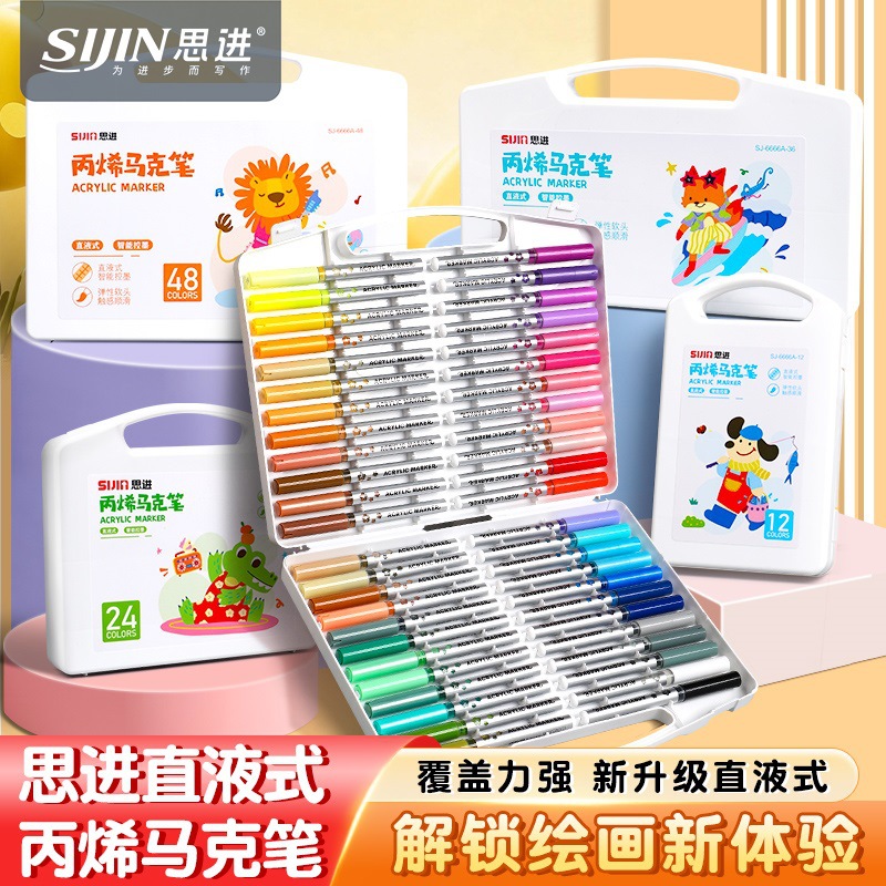 Double-Ended Acrylic Markers for Children, Opaque and Layerable, Acrylic Pens for Painting, DIY Watercolor Pens, Washable Markers