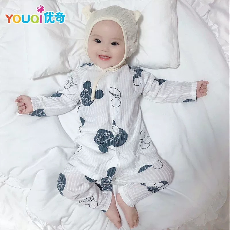 优奇 Летняя детская одежда, детский шелковисто-хлопковый муслин тонкие pijama для мальчиков, коллекция 2021
