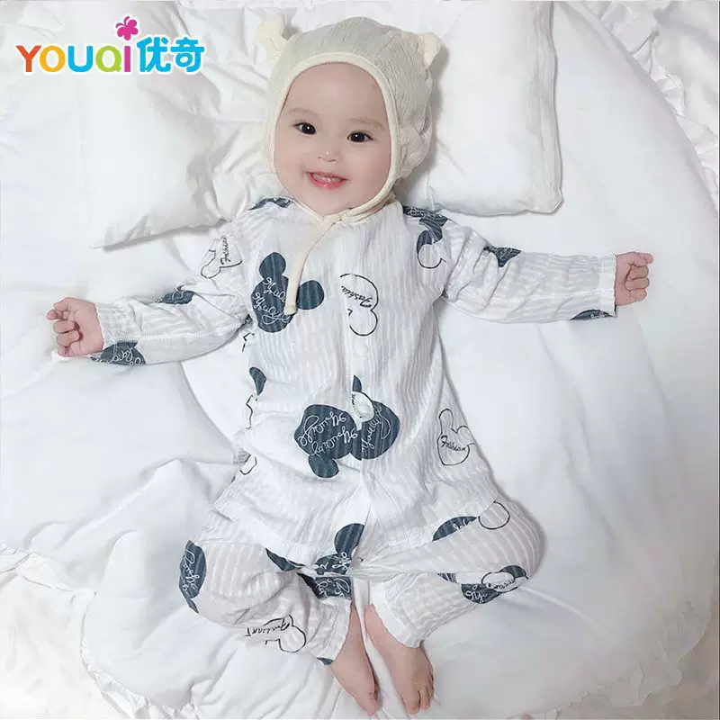 优奇 Летняя детская одежда, детский шелковисто-хлопковый муслин тонкие pijama для мальчиков, коллекция 2021