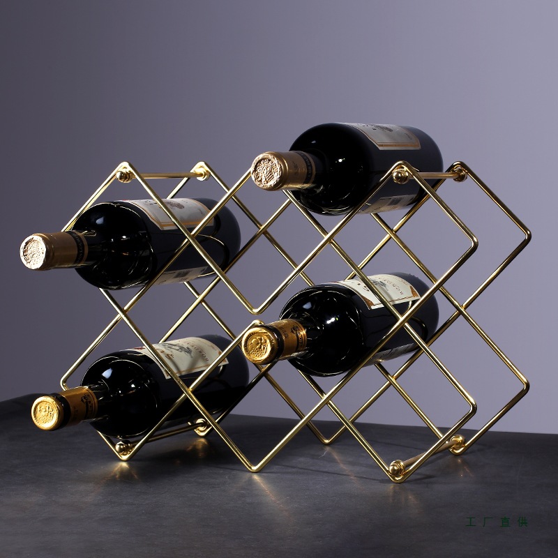Creative Red Wine Rack Storage Rack Living Room Wine Cabinet Home Dining Table Decoration Accessible Luxury Modern Simple European Style Ornaments