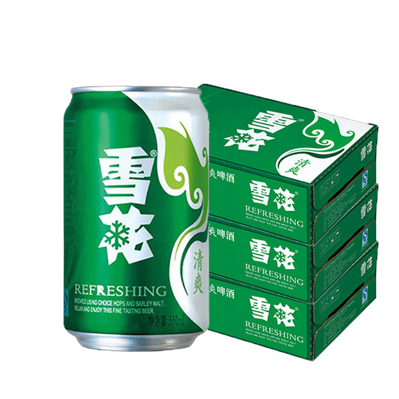 雪花啤酒清爽330ml*12、24听/整箱 拉罐啤酒雪花听装啤酒绿罐批发|undefined