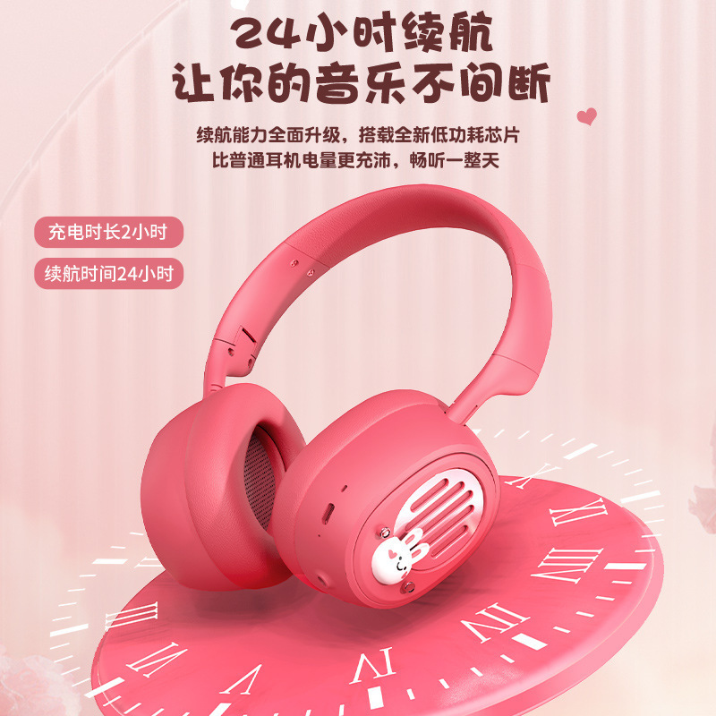 Cross-Border New Ke-24 Head-Mounted Bluetooth Headset 5.3 Soft Cute Rabbit Cloud-Like High Appearance and High-Quality Wireless Headset Cross-Border New Ke-24 Head-Mounted Bluetooth Headset 5.3 Soft Cute Rabbit Cloud-Like High Appearance and High-Quality Wireless Headset