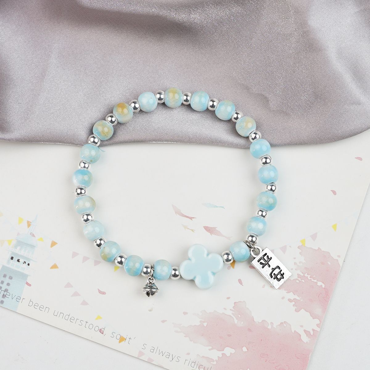 Jingdezhen pulsera de cerámica de verano mujer alta sensación galletas serie de gatos nicho diseño universal pulsera alta sensación