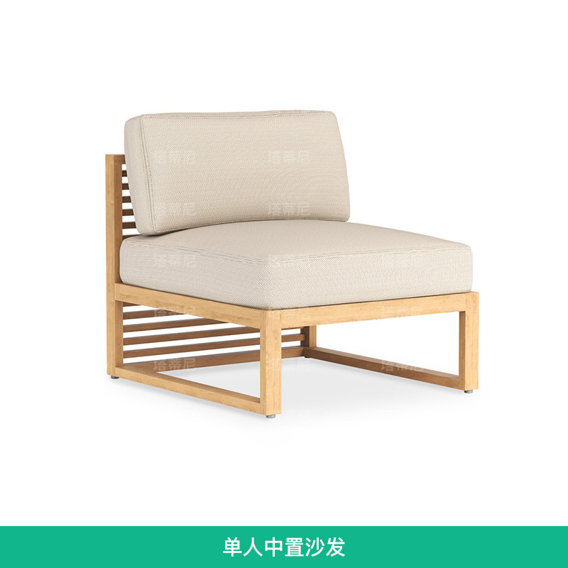 Conjunto de muebles de teca para patio exterior, sofá para terraza de villa, resistente a la corrosión, para jardín, a prueba de lluvia y sol, sofá de madera maciza.