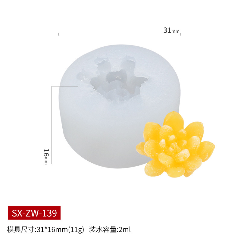 Sanxin tridimensional suculenta silicona vela molde DIY aromaterapia vela fragante piedra yeso pudín pastel herramienta de molienda