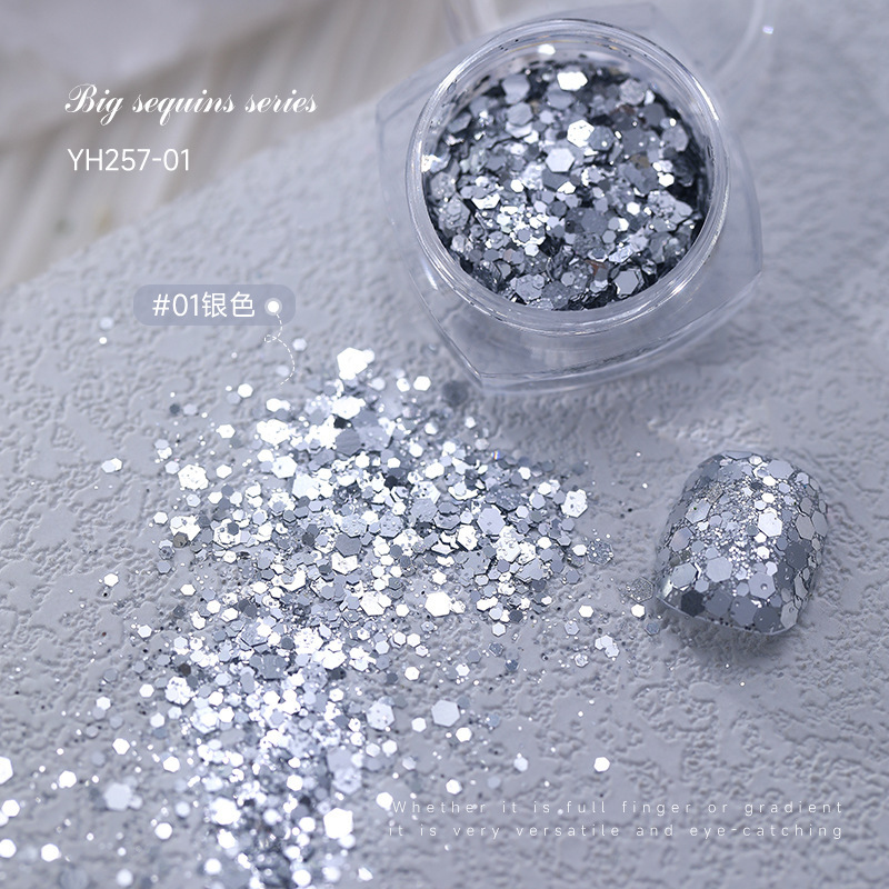인터넷 연예인 라지 스팽글-실버 (YH257-01)