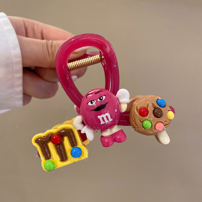 Carpeta de agarre de palabra redonda de color café, clip de tiburón de pelo de disco de alta gama retro, personalidad simple y de moda, nueva horquilla, accesorios para el cabello