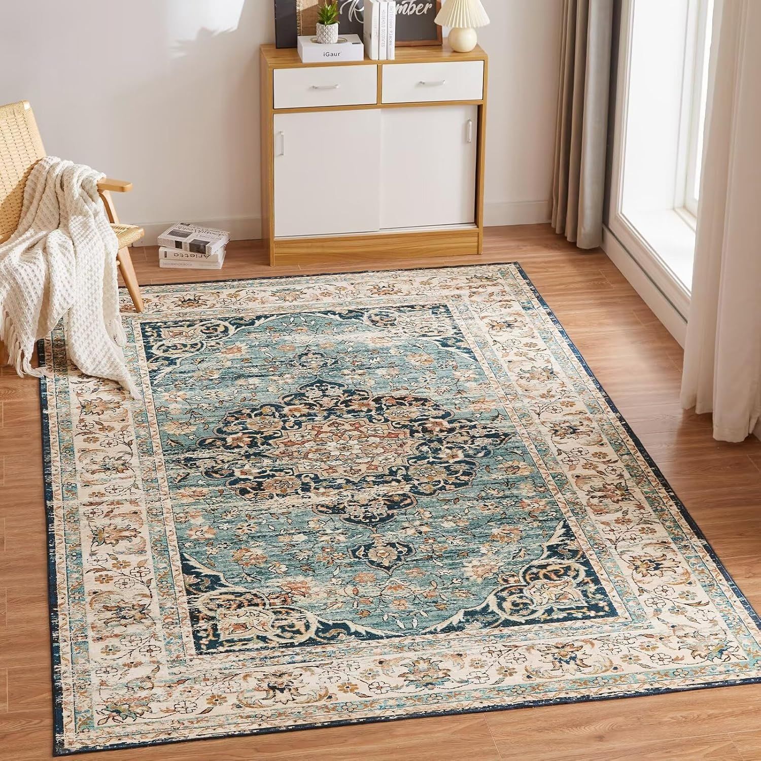 Amazon temu alfombra de sala de estar persa retrógrada alfombra de dormitorio resistente a la suciedad a prueba de polvo fácil de cuidar alfombra de suelo etiquetado