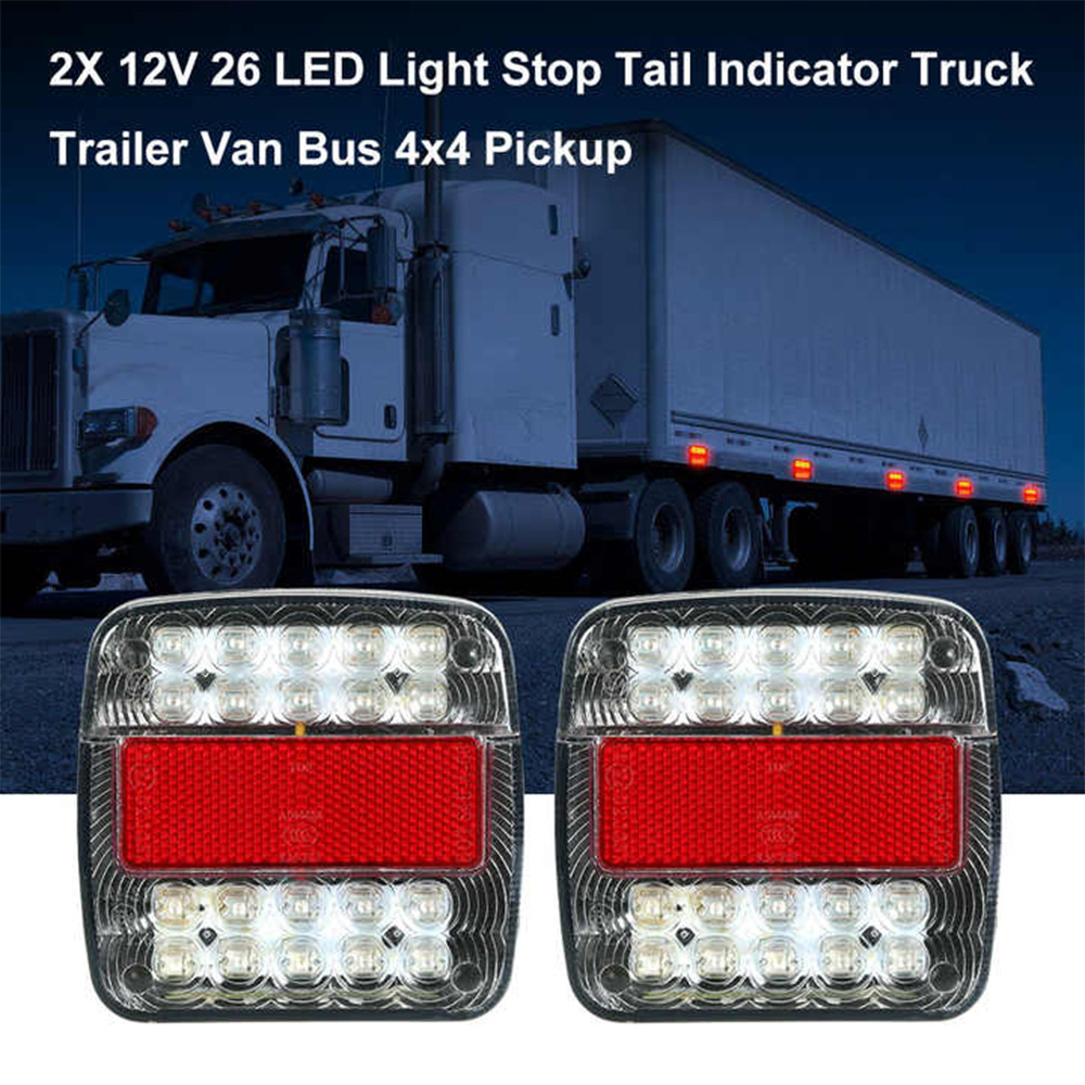 Cross-border truck brake light 12V truck trailer electronic turn signal light 26LED license plate light spot tail light