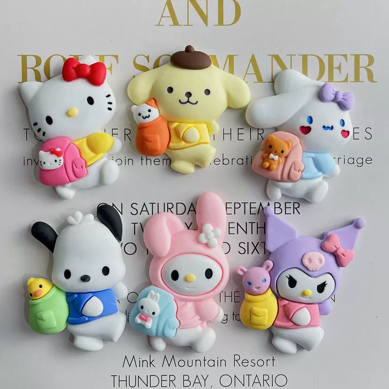 Sanrio, большой рюкзак, аксессуар с героями мультфильмов, чехол для телефона, магнит на холодильник, заколка для волос, обувь, материал, новая коллекция, ручная работа