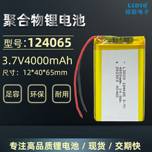 124065锂电池3.7V 4000mAh聚合物电芯可循环充电三元锂带安全保护