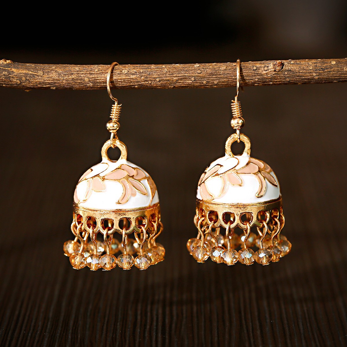 24g Weight Alloy Ear Needle Material Ear hook Classification 1 Pair Quantity Daily, Date Occasion Metal Material Flower Pattern Women's Gender Ethnic Style Style 1 Pair Ethnic Style Flower Metal Ear Hook 4