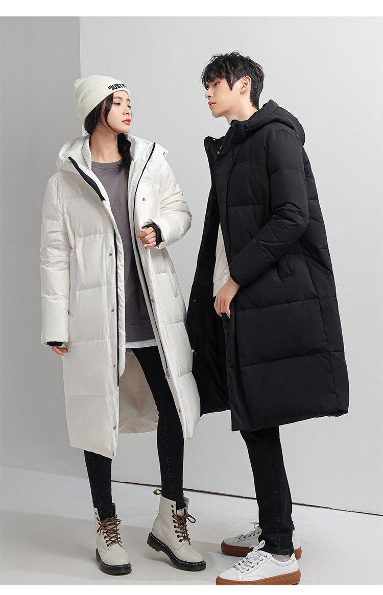 Men's Padded Coat Mid-length Thickened White Duck Down Jacket_voghion.com