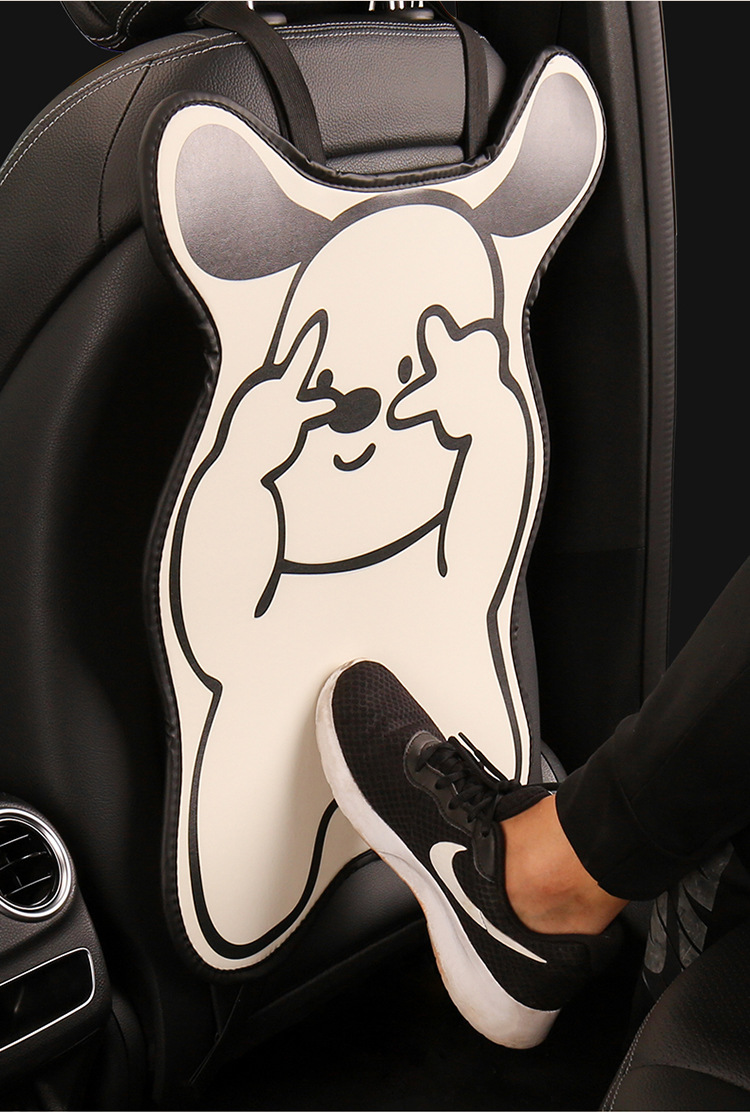 Bieye Little Rabbit Puppy Anti-Kick Pad Car Seat Back Anti-Stain Anti-Scratch Pad Cartoon Cute All-Season Universal Pu Protection